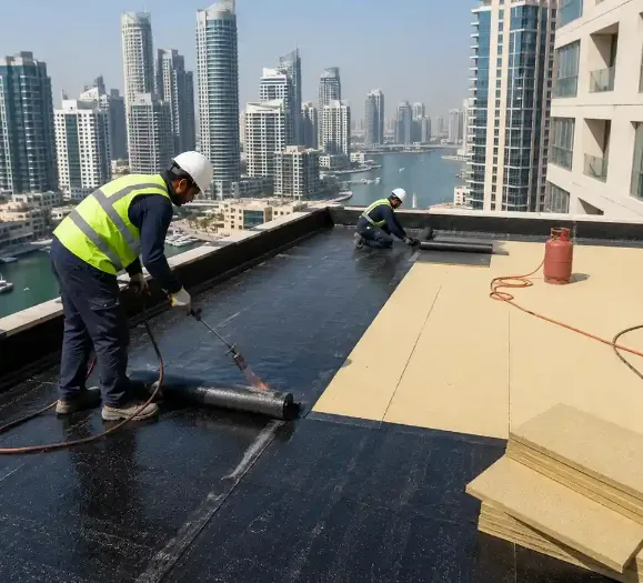 Apartment Roof Waterproofing in Dubai Marina – Torch-On Membrane Installation