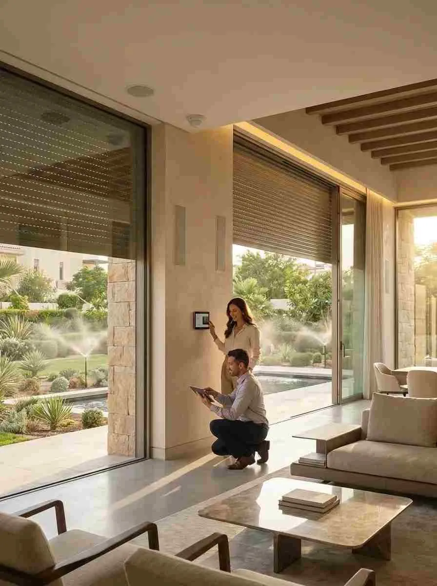 High-security smart home automation system in a Jumeirah Golf Estates villa